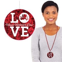 Valentine's Love Medallion Bead Necklaces